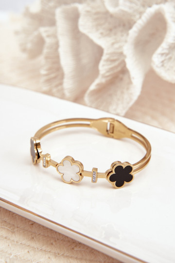Women's Bracelet With Flowers Stainless Steel Gold 2
