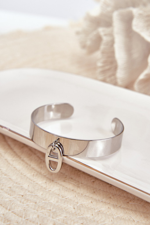 Women's Bracelet with Decoration Stainless Steel Silver