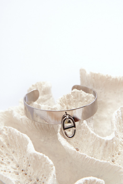 Women's Bracelet with Decoration Stainless Steel Silver