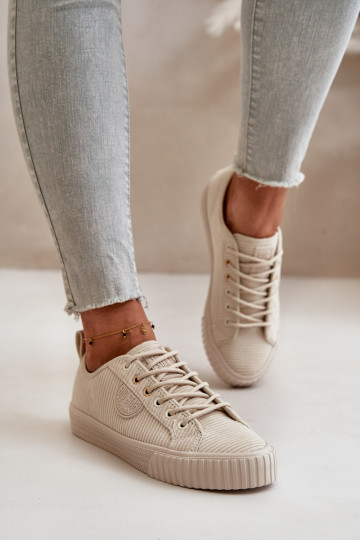 Women's Insulated Corduroy Sneakers Big Star OO274812 Hi-Poly System Beige 2