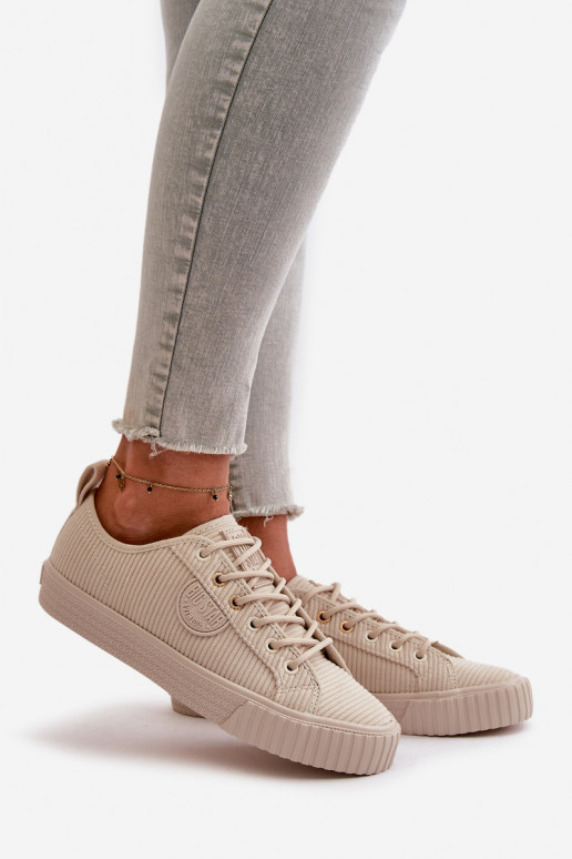 Women's Insulated Corduroy Sneakers Big Star OO274812 Hi-Poly System Beige