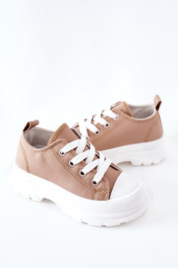 Children's Sneakers On A Platform Beige Travel Time 2
