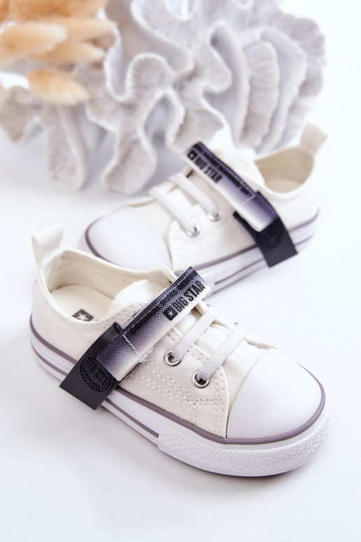 Dziecięce Niskie Trampki BIG STAR JJ374075 Białe