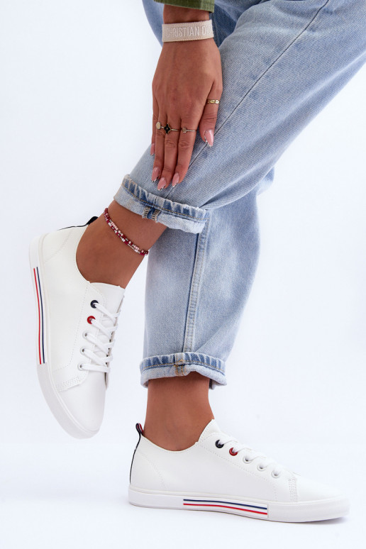 Women's Leather Sports Shoes White Mossaia