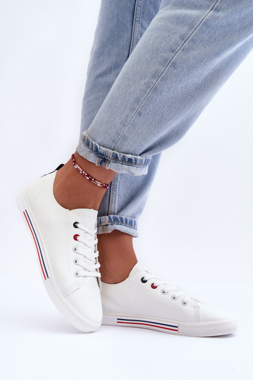 Women's Leather Sports Shoes White Mossaia