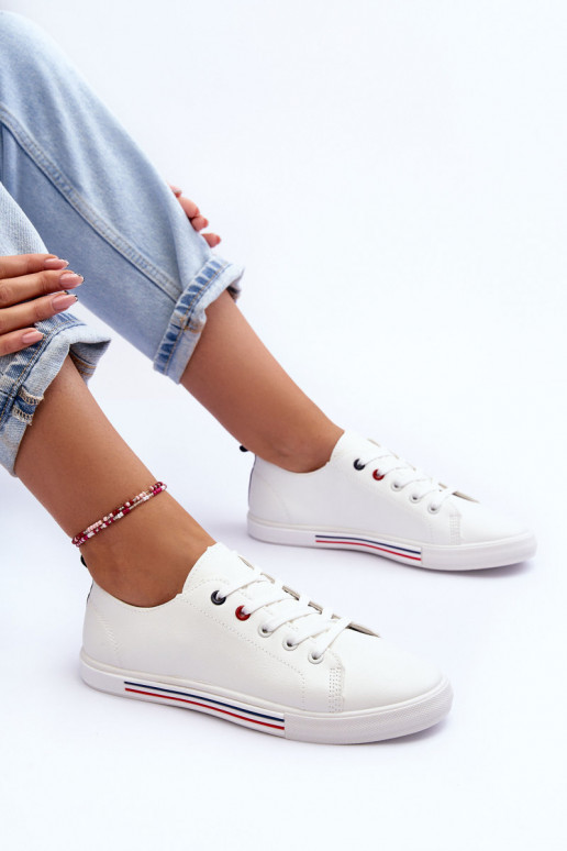 Women's Leather Sports Shoes White Mossaia