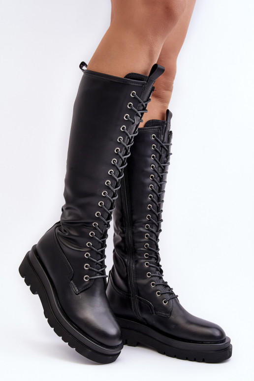 Women's Knee-High Warm Boots Black Lliclies