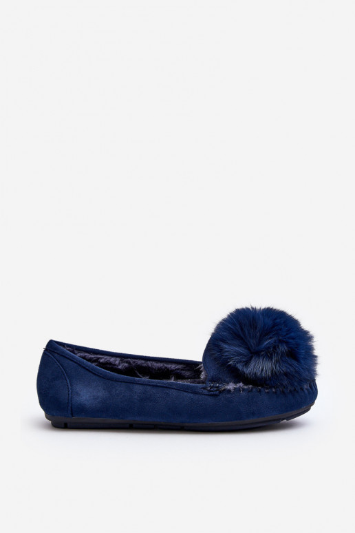 Women's Moccasins with Fur Lining Blue Novas