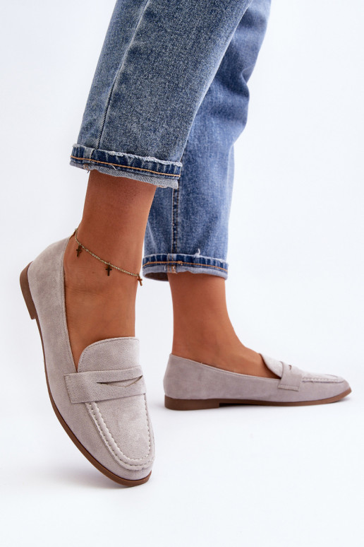 Women's Classic Gray Moccasins Olevin