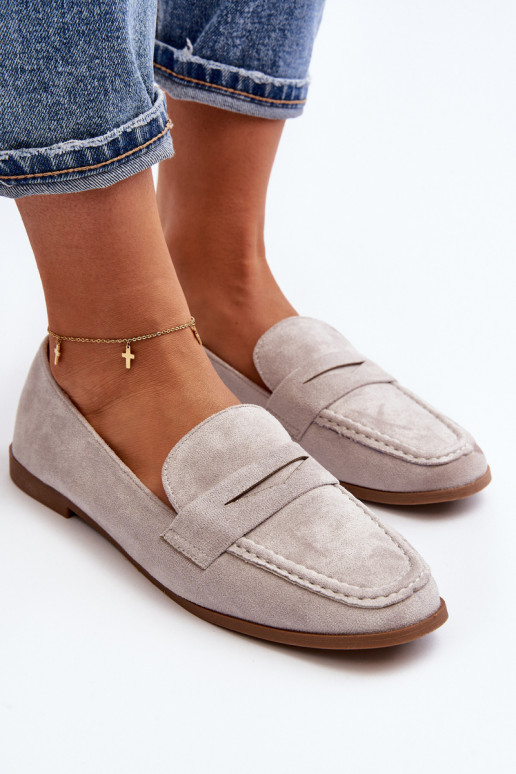 Women's Classic Gray Moccasins Olevin