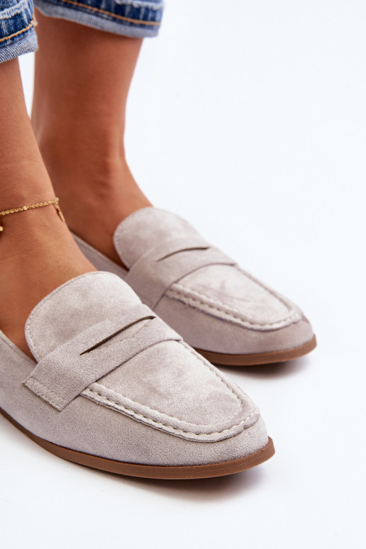 Women's Classic Gray Moccasins Olevin
