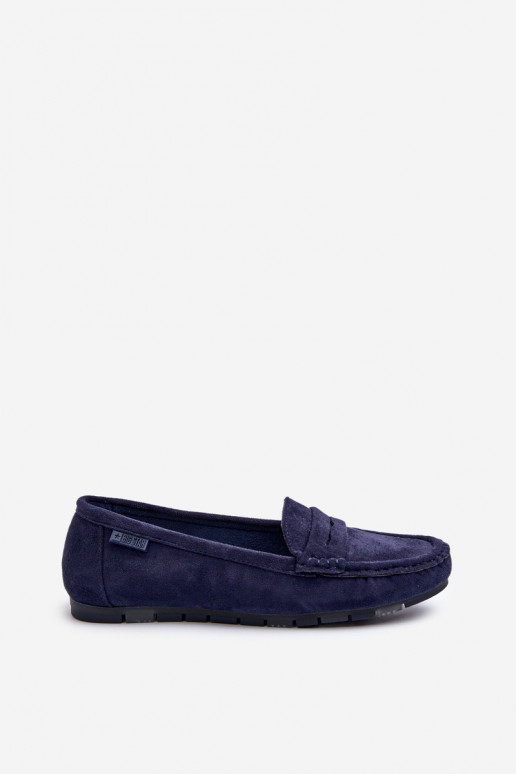 Women's Eco Suede Moccasins Big Star NN274931 Memory Foam System Navy