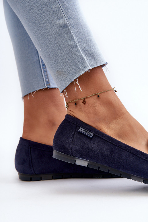 Women's Eco Suede Moccasins Big Star NN274931 Memory Foam System Navy