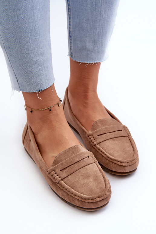 Mokasyny Damskie Eko Zamszowe Big Star NN274930 Memory Foam System Beżowe