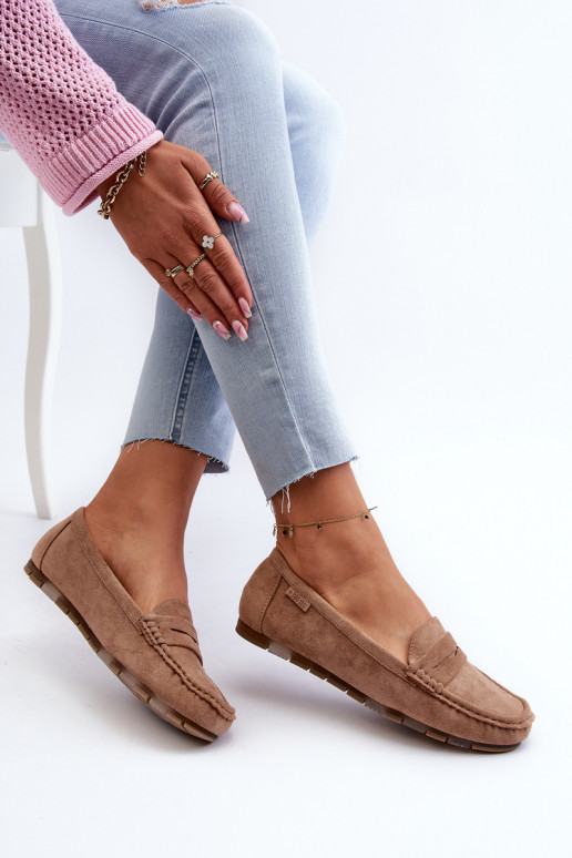 Women's Eco-Suede Loafers Big Star NN274930 Memory Foam System Beige