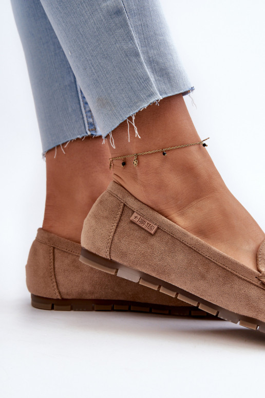 Women's Eco-Suede Loafers Big Star NN274930 Memory Foam System Beige
