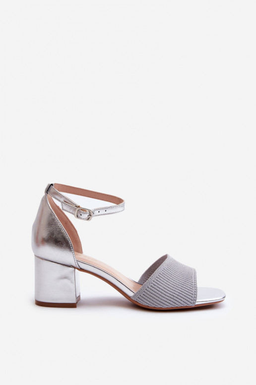 Women's Sandals with Silver Stiletto Heels Desvia