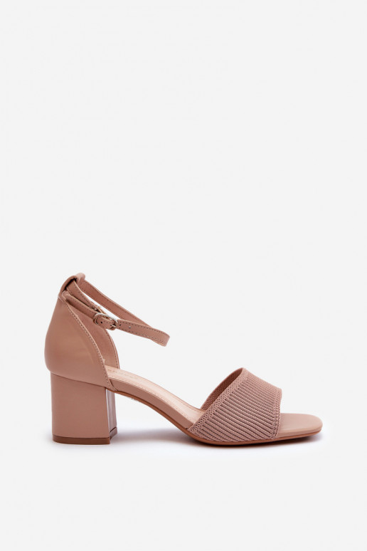 Women's Beige Sandals with Stiletto Heel Desvia