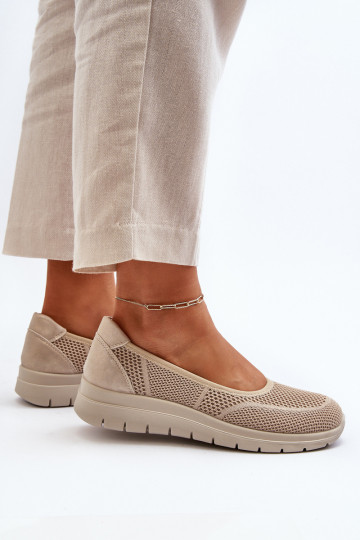 Beige Platform Ballet Flats and Wedges Aviaba 2
