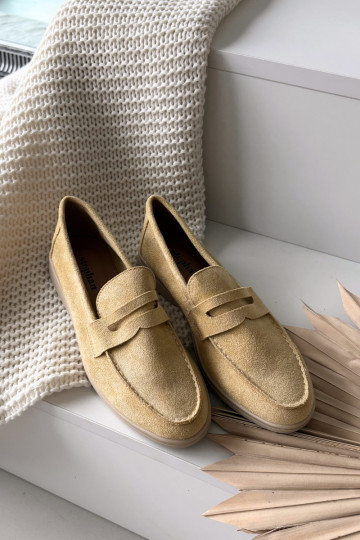 Women's Loafers Made of Eco Suede Yellow Renelia 2