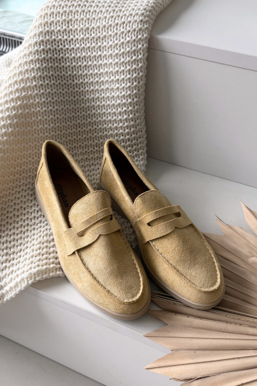 Women's Loafers Made of Eco Suede Yellow Renelia