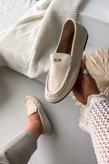 Women's Loafers With Small Gold Detail Beige Sarivelle 2