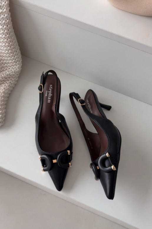 Women's High Heel Sandals with Decorative Detail Black Brienne