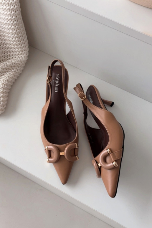 Women's High Heel Sandals With Decorative Detail Brown Brienne