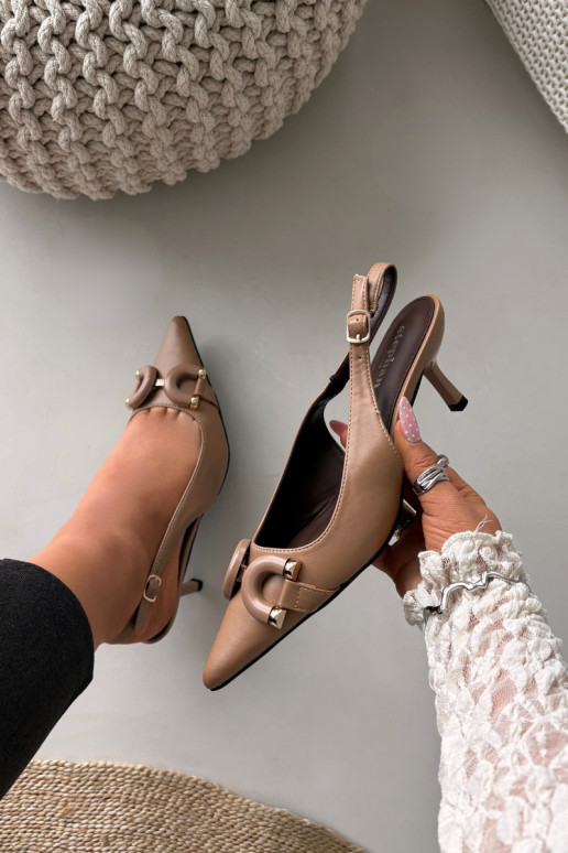 Women's High Heel Sandals With Decorative Detail Brown Brienne