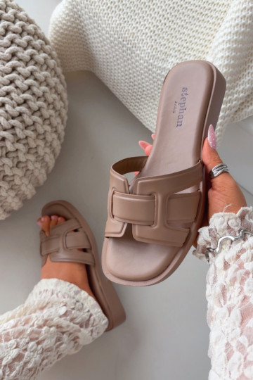 Women's Flat Sandals Dark Beige Lorania 2