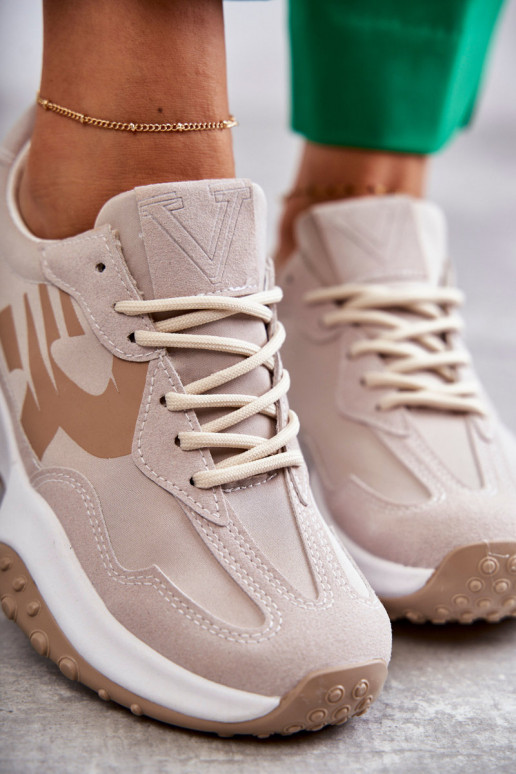 Women's Sport Shoes Tied Beige Tolea