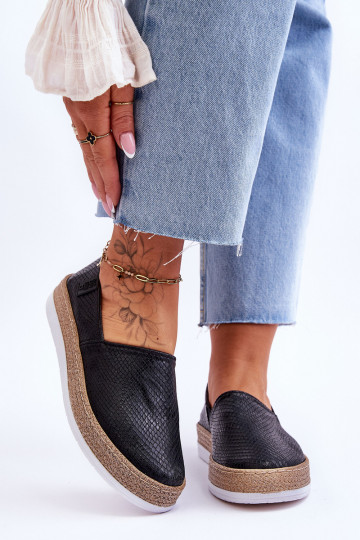 Leather Espadrilles Loafers Big Star LL276002 Black