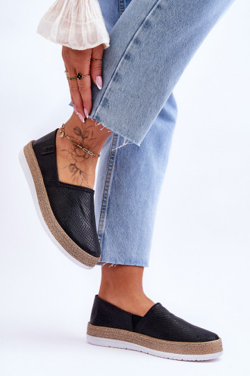 Leather Espadrilles Loafers Big Star LL276002 Black 2