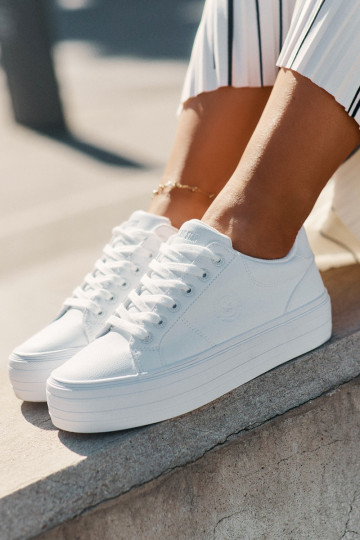 Eco leather women's sneakers on platform Big Star RR274298 white