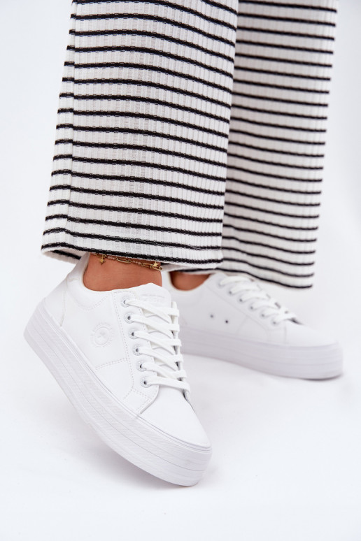 Eco leather women's sneakers on platform Big Star RR274298 white