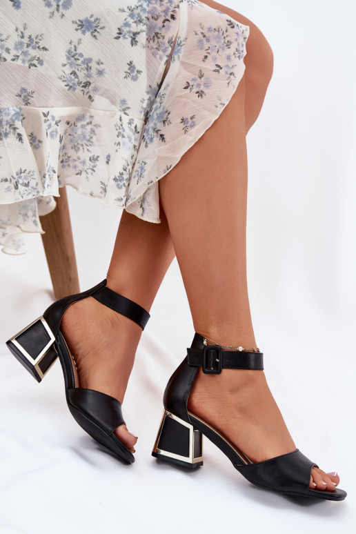 Black Heeled Sandals Women Zennia