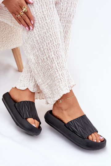 Women's Foam Platform Sandals Black Vanesha