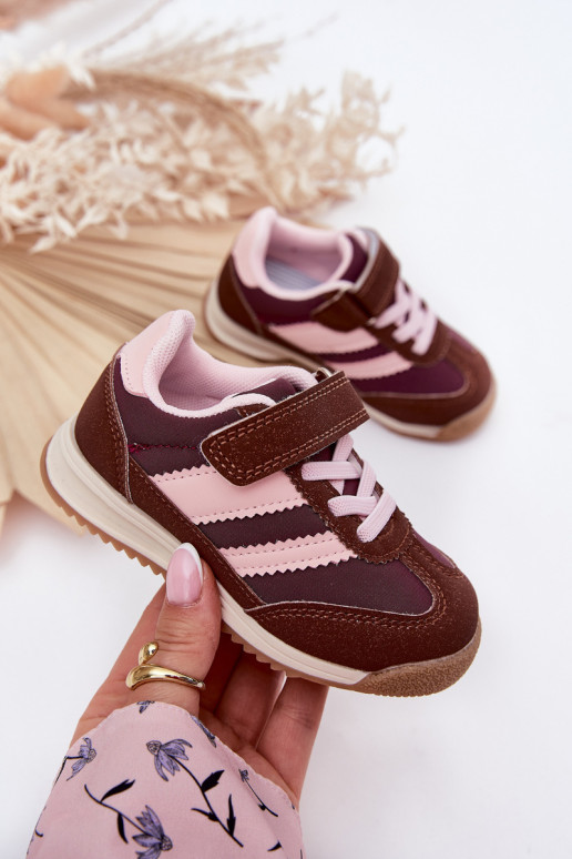 Children's Sneakers Sports Shoes With Velcro Brown Viona