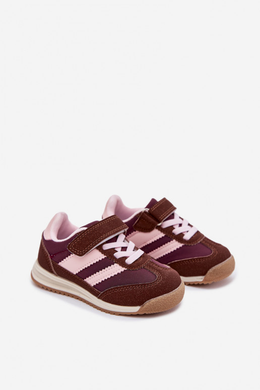 Dziecięce Sneakersy Buty Sportowe Na Rzep Brązowe Viona