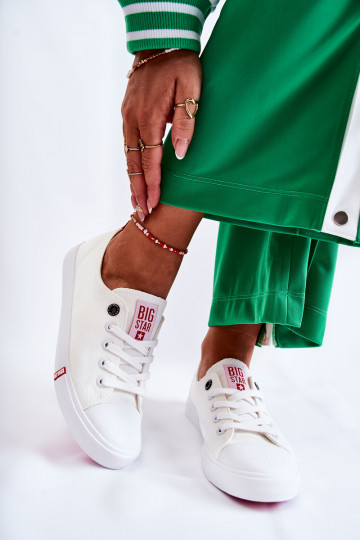 Women's Big Star Sneakers FF274087 White and Red 2