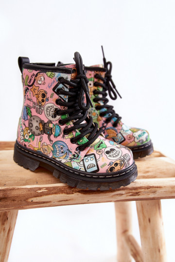 Children's Warm Boots Print Pink Dexi