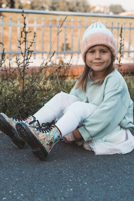 Children's Warm Boots Print Pink Dexi