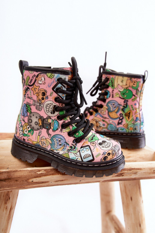Children's Warm Boots Print Pink Dexi