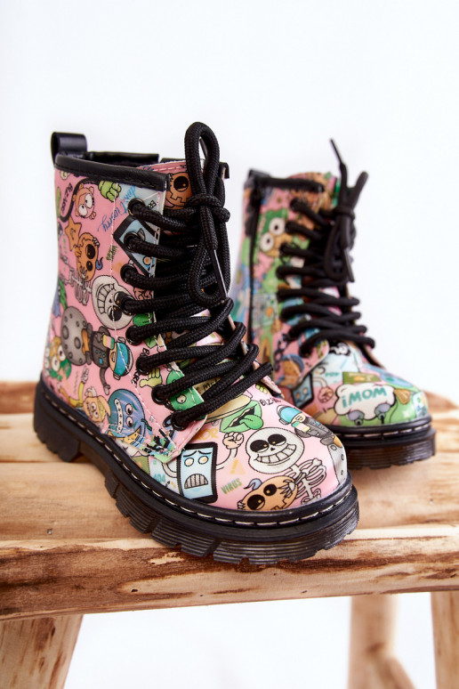 Children's Warm Boots Print Pink Dexi