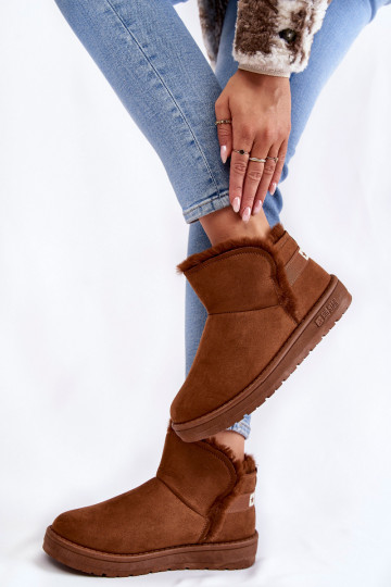 Damskie Botki Śniegowce Big Star KK274620 Brązowe 2