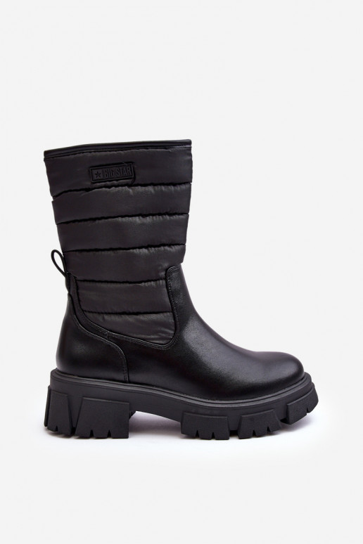 Zip-up Fleece-lined Snow Boots Black MM274068 Big Star