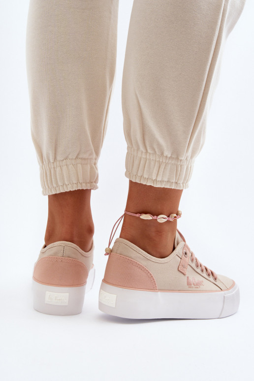 Fabric Women's Sneakers Lee Cooper LCW-24-31-2196 Beige