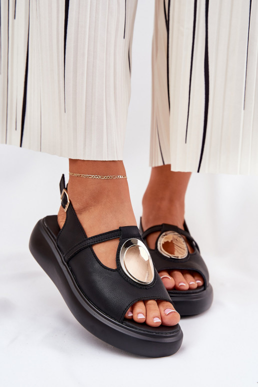 Skórzane Eleganckie Sandały Damskie S.Barski GR51-603 Czarne