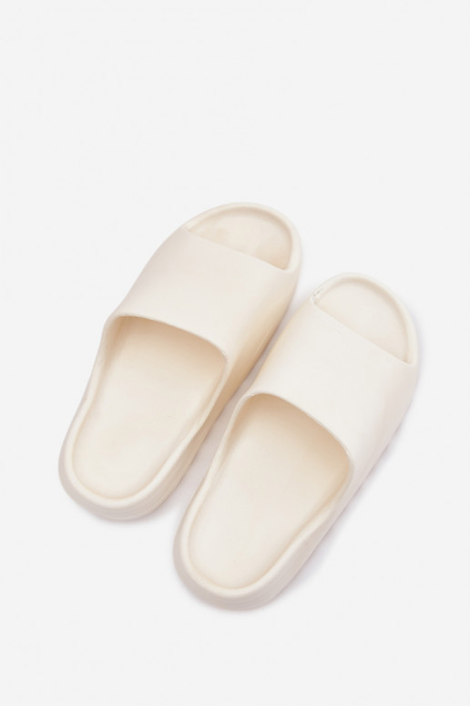 Women's Slides on Platform Ecru Olyria