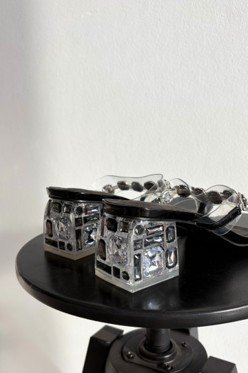 Klapki DamskiewithKryształkami D&A MR1037-02 Czarne 2